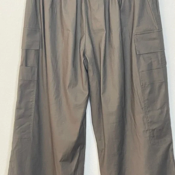 Reformation Cargo Pants Wide Leg Olive Green Drawstring Waist Women's Size 4 - Picture 8 of 10